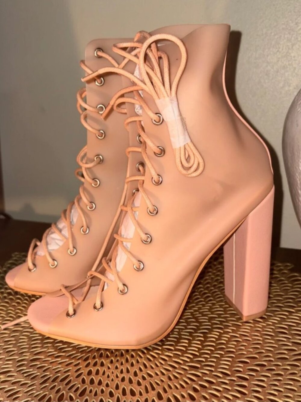 Lace up booties